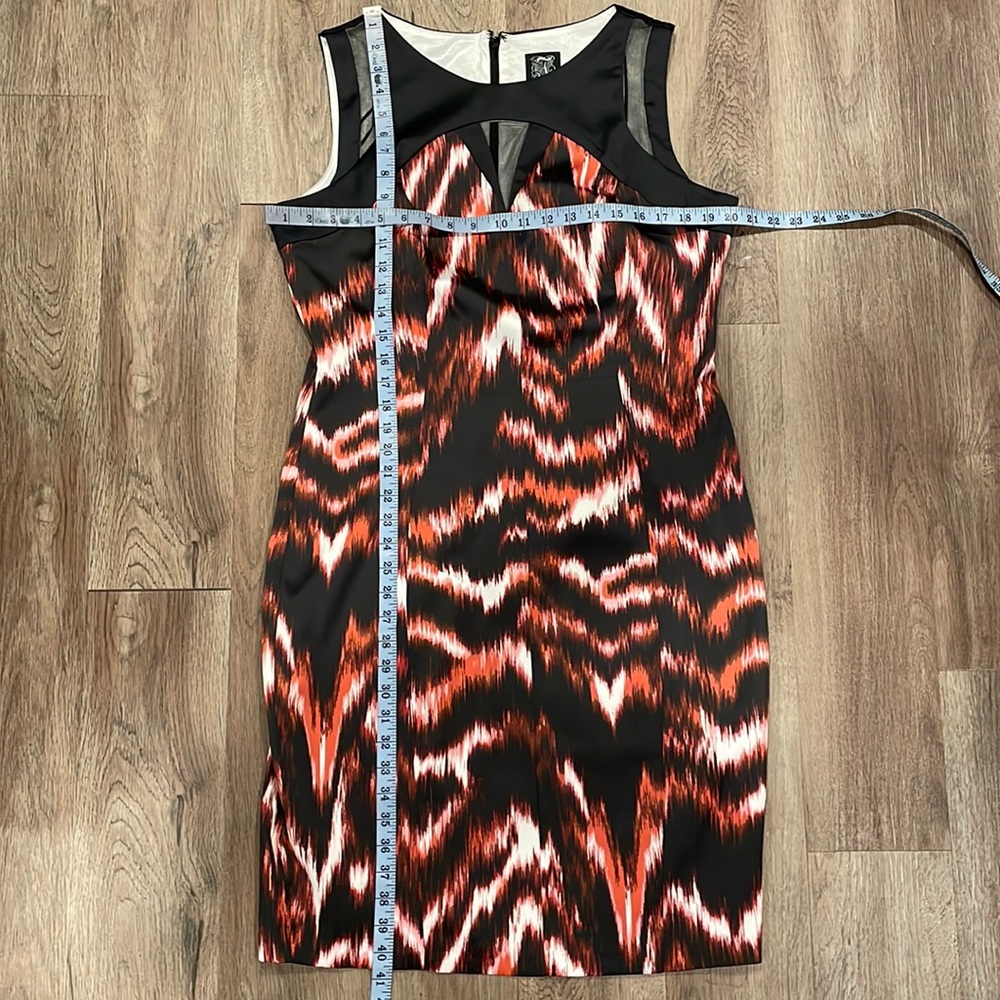 JAX New Black/ Multi Satin Cocktail Dress- Size 14 - Picture 11 of 16